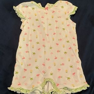 EUC super soft flamingo romper size 12 mo